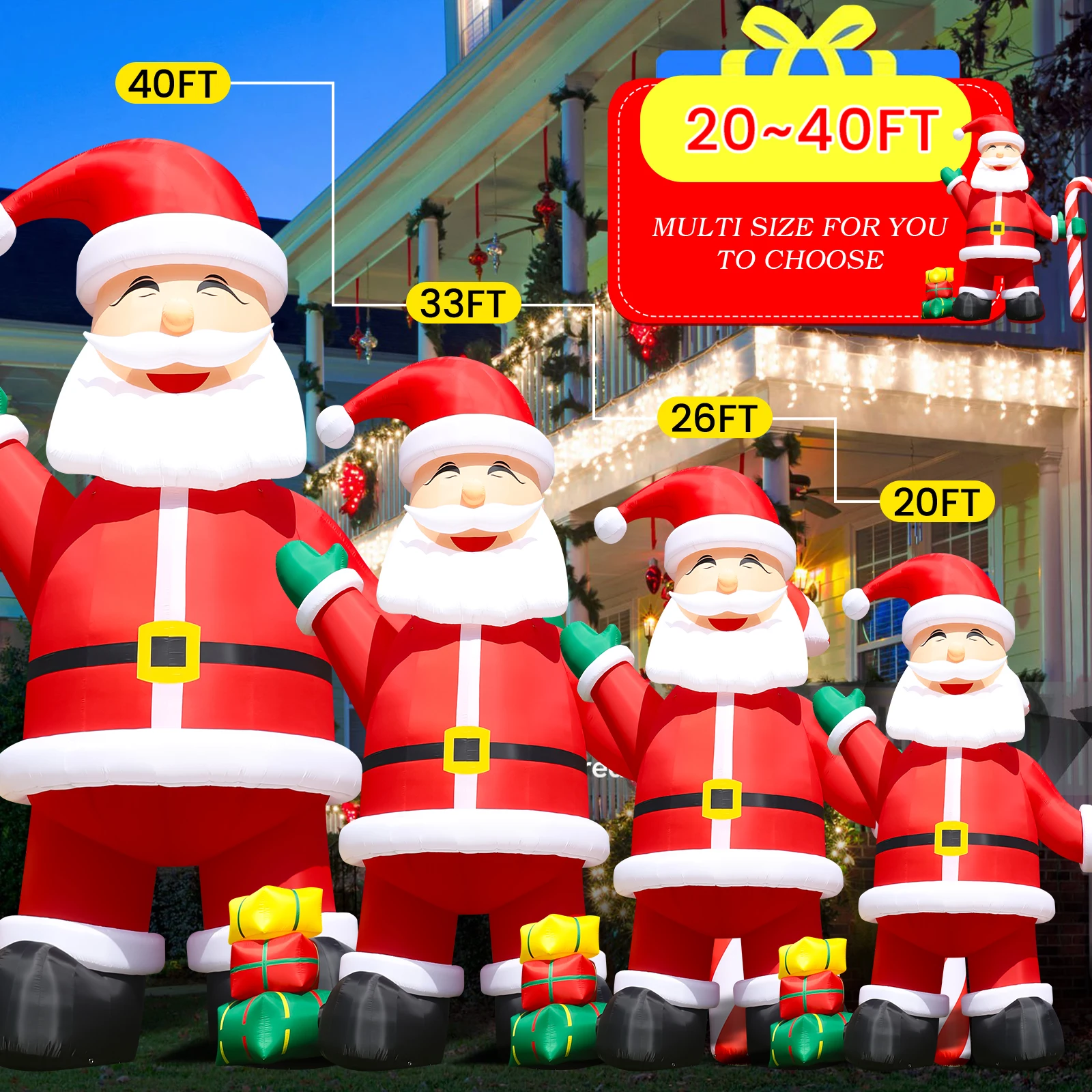 2024 New Big Inflatable Father Christmas Santa 6m/8m/10m Giant Inflatables Santa Claus Advertising Inflatable Christmas Old Man