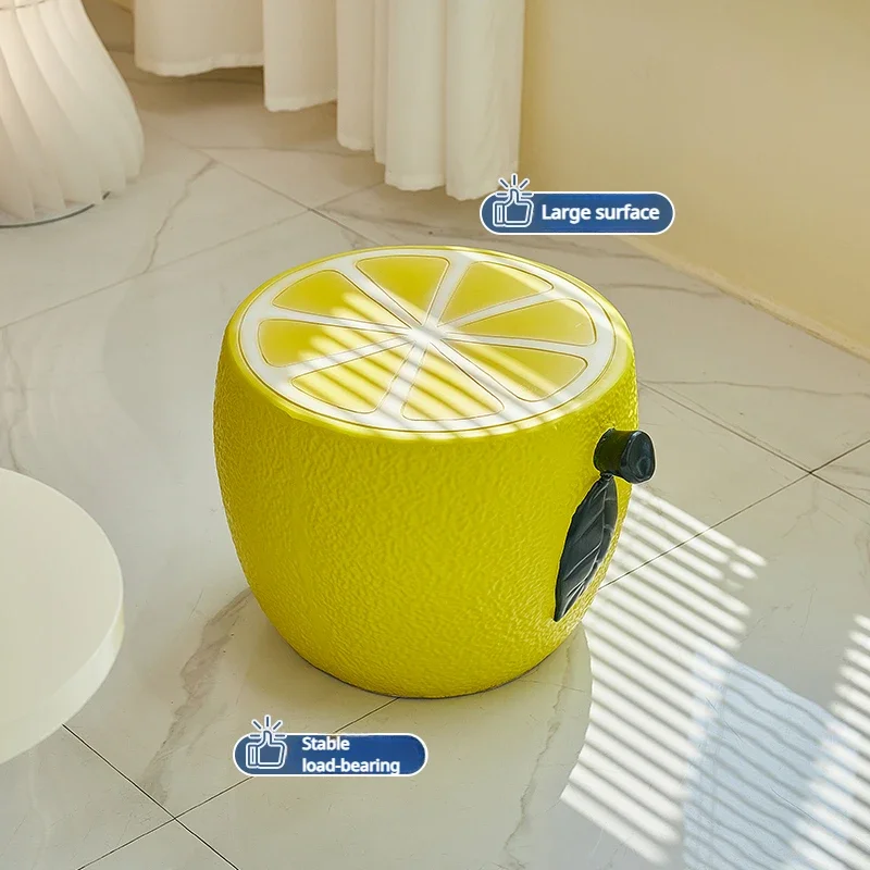 Internet Celebrity Lemon Model Low Stool Creative Design Cute Leisure Stool Household Small Apartment Shoe Changing Stool