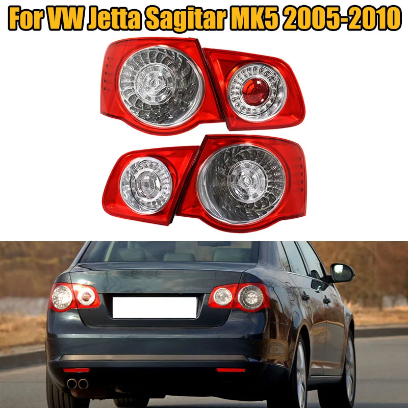 

Outer Inner Car LED Rear Tail Light Lamp Brake Light DRL For Volkswagen VW Jetta Sagitar MK5 2005 2006 2007 2008 2009 2010