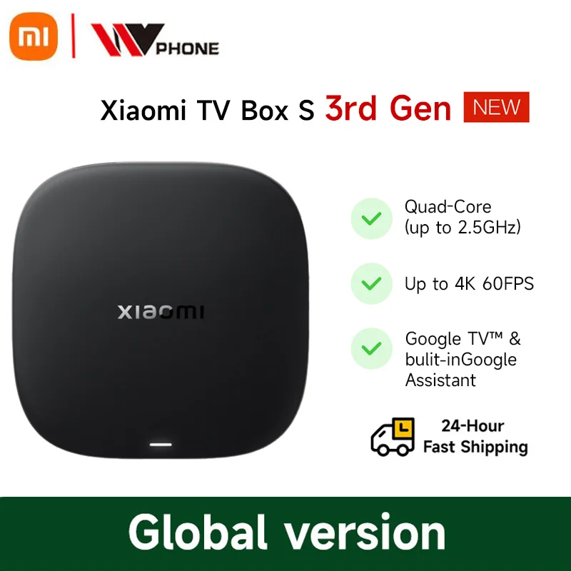 Глобальная версия Xiaomi 3-го поколения 4K Ultra HD 2G 32G WiFi BT5.2 Google TV Cast Netflix Smart TV Box Медиаплеер Mi Глобальная версия Xiaomi 3-го поколения 4K Ultra HD 2G 32G WiFi BT5.2 Google TV Cast Netflix Smart TV Box Медиаплеер Mi