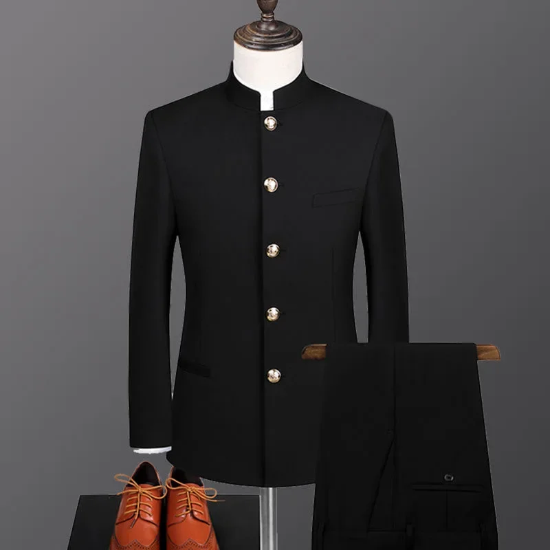 

O577Men's suits, stand-up collar suit jackets, Chinese style Chinese dress, chorus, groom