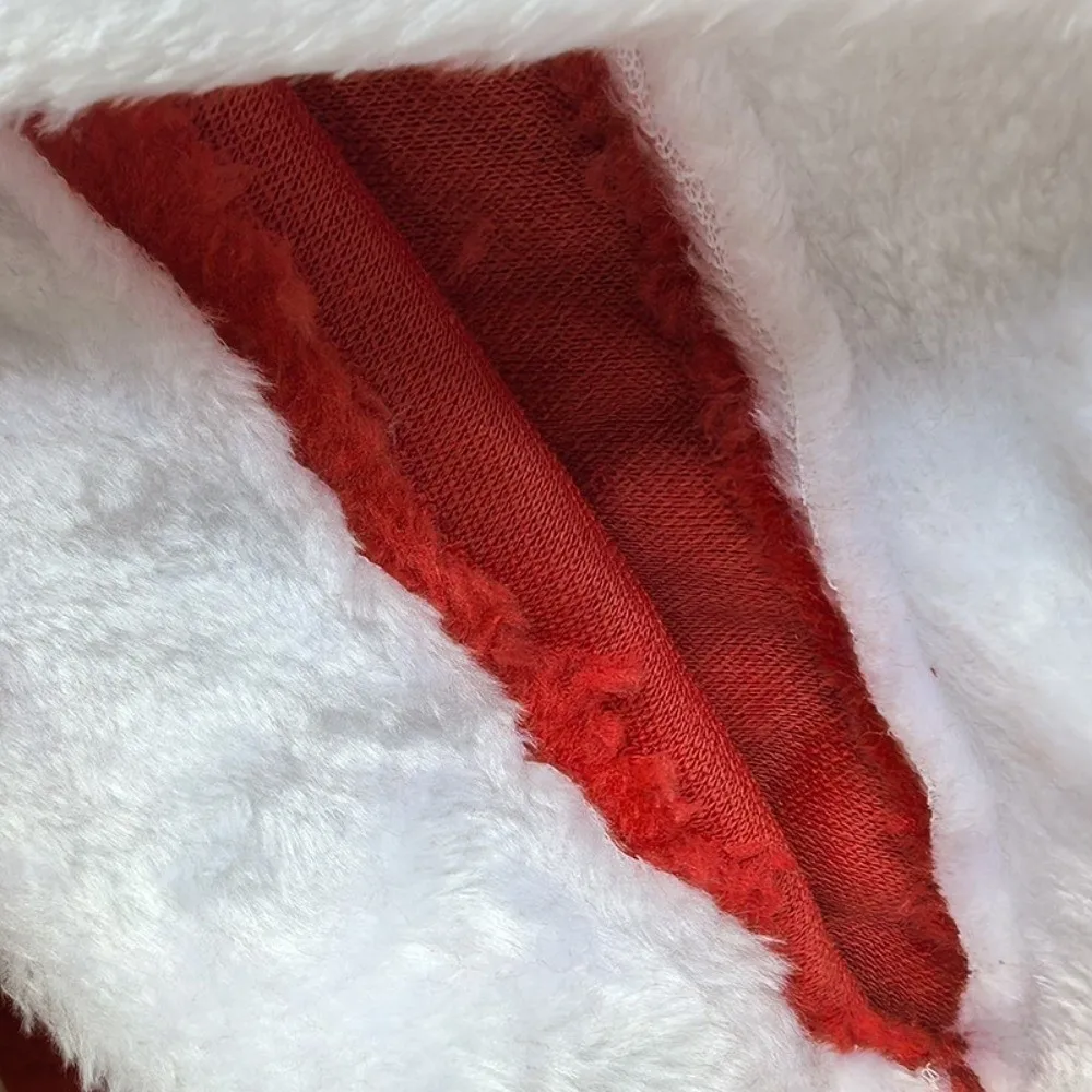 Mother Father Family Matching Santa Hat Embroidered Thick Family Xmas Decor Hat Fluffy Soft Christmas Santa Cap Home Decor