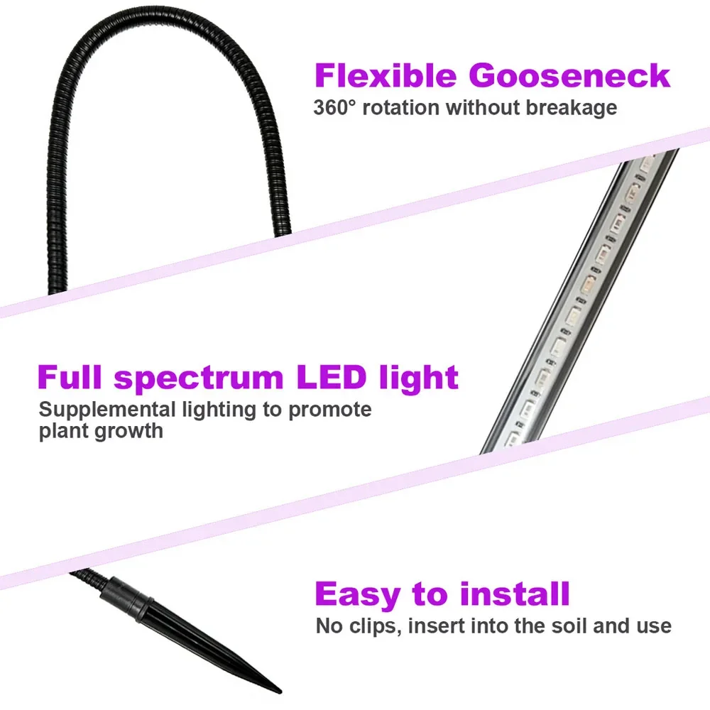 LED Full Spectrum Plant Growth Light 3 Switchable Colors with Timer Dimming for Horticulture And Photosynthesis