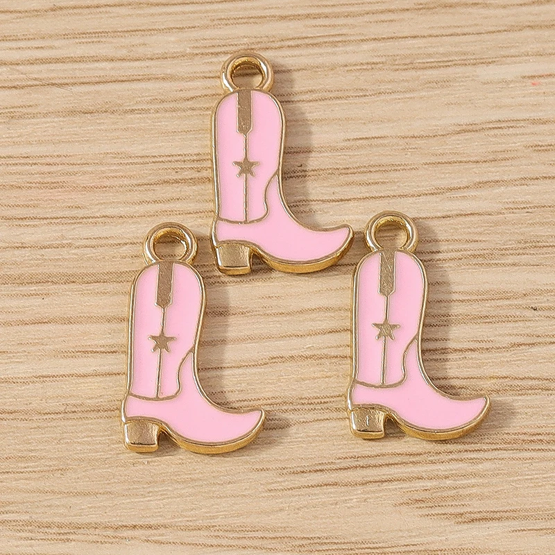 10 Stück niedliche Emaille-Stiefel-Anhänger für die Schmuckherstellung, Ohrringe, Halsketten, Armbänder, DIY, handgefertigtes Kunsthandwerk, Zubehör – Detail 12