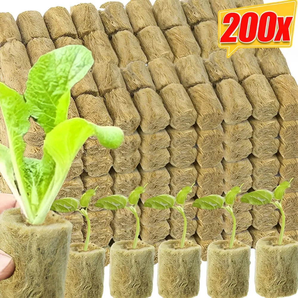 Sponge Block Starter Plugs Rock Wool Grow Cylindrical Seed Starters Planting Hydroponics Cuttings Plant Propagation Grow Supply