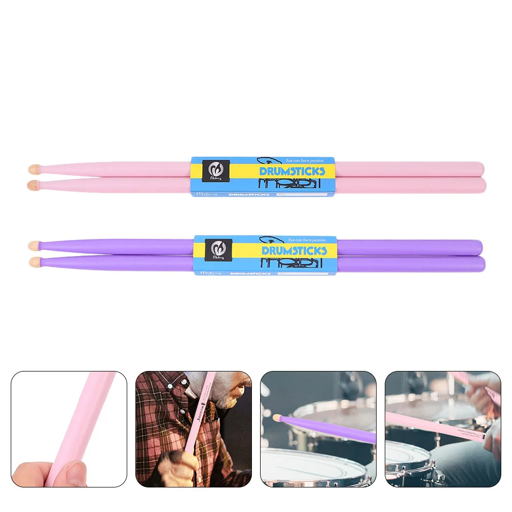 

2 Pairs Maple Sticks Drumsticks Percussion Instrument Accessories Tool Lovely Wood Simple Child