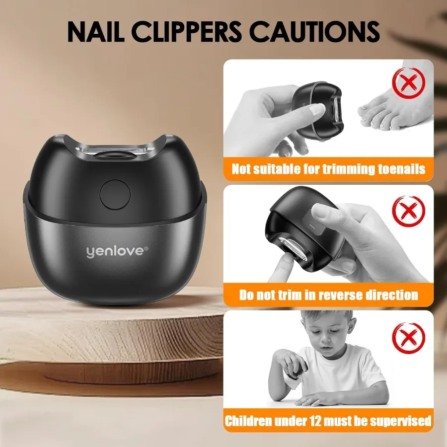 速度設定を調整できる自動電動ネイルトリマー 視認性を向上させるLEDライト内蔵 磁気安全カバー