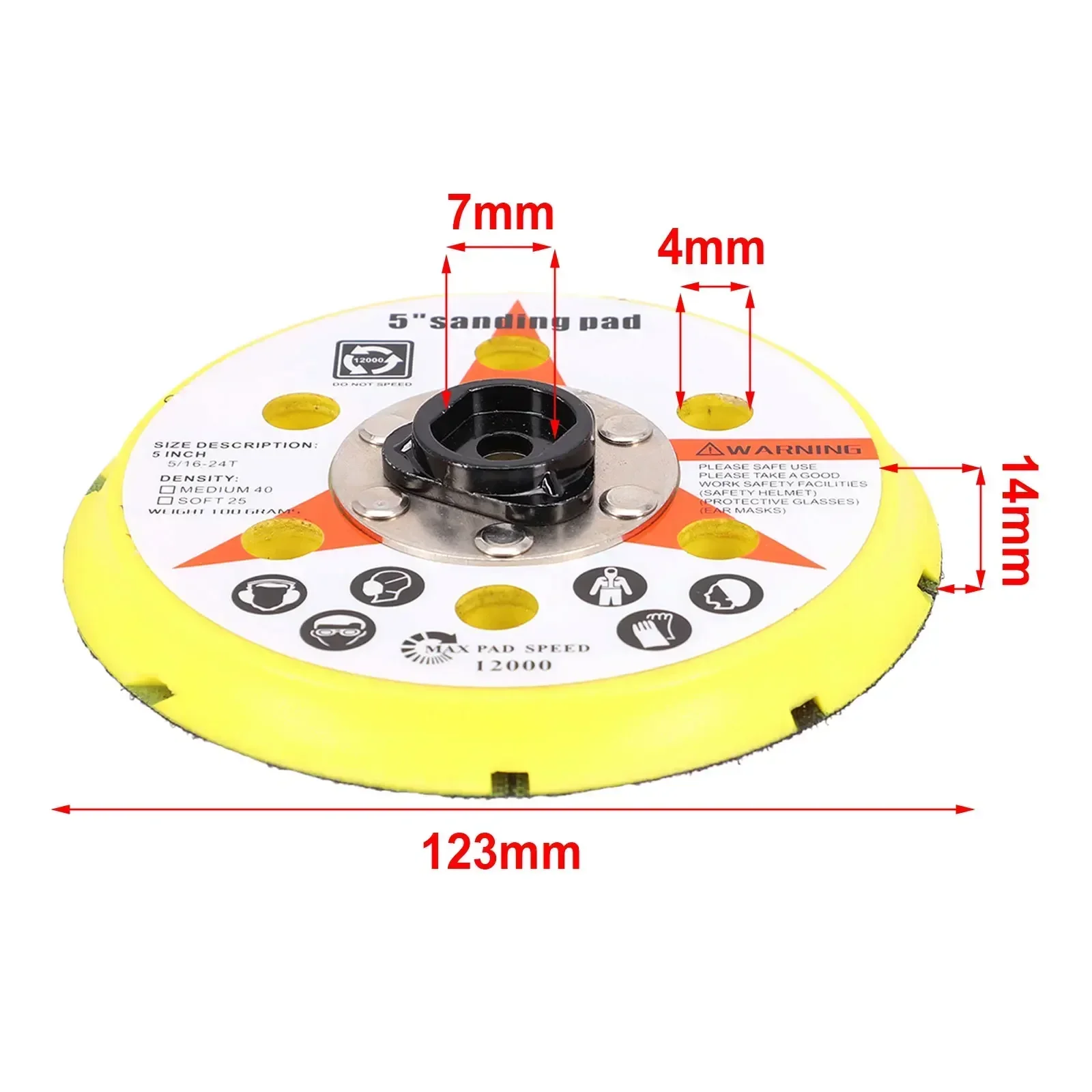 5inch Sanding Pad Polishing Backing Plate Hook And Loop For DA Polisher 125mm Self Adhesive Back Plate With Heat Emission Holes