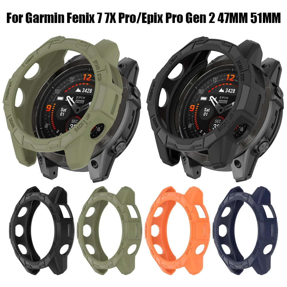 Soft TPU Silicone Protective Case for Garmin Epix Pro Gen2 51mm 47mm Fenix 7 7X Pro Cover For Protective Shell WatchCase