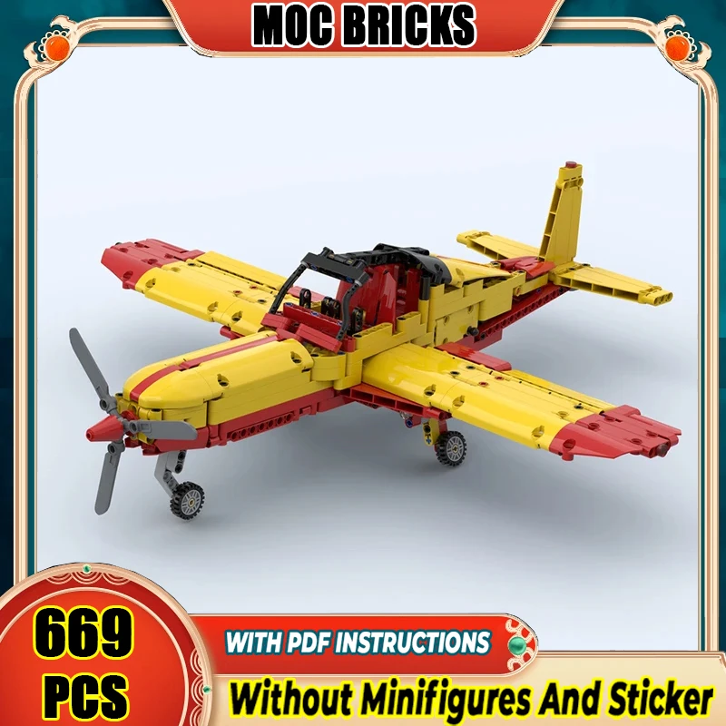 

Moc Building Blocks Piper PA-32 Technology Modular Bricks Model Gifts Christmas Toys DIY Sets Assembly