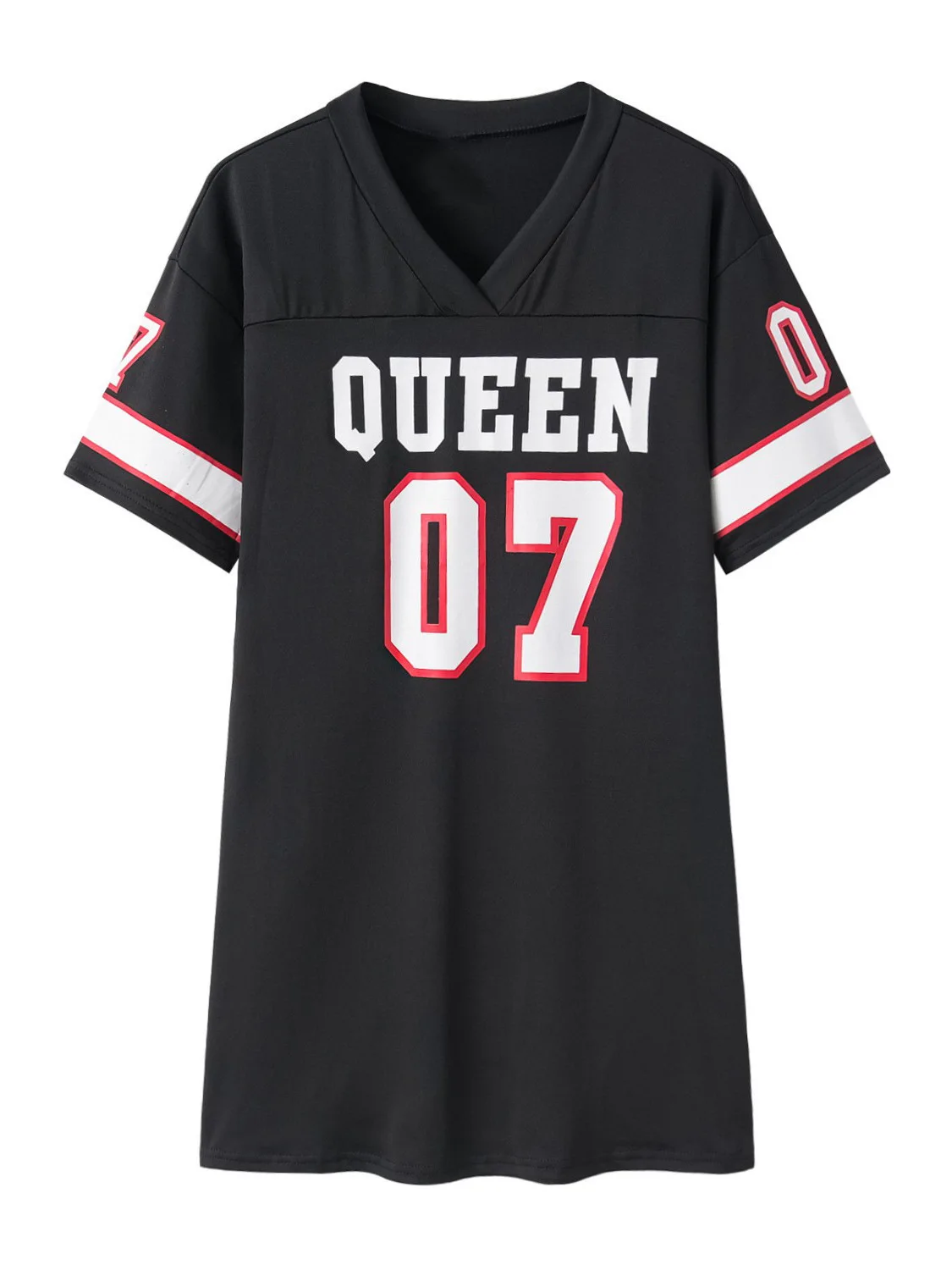 T-shirt décontracté avec lettres imprimées, jupe ort d'été basique Sle v-ne Svel, autre matériau 00%, sans marque enregistrée