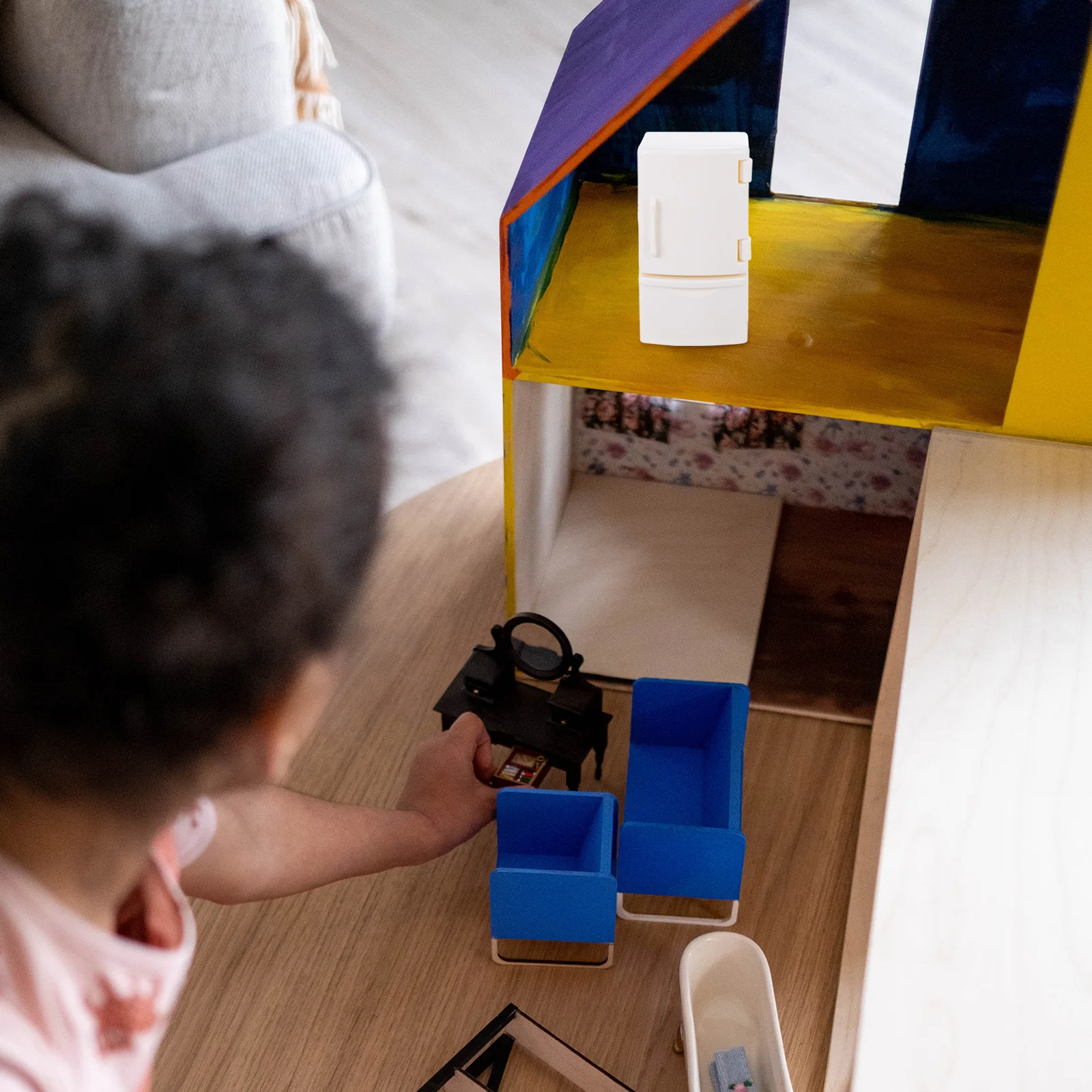 

2Pcs Mini Refrigerator Scene Ornament Home Decoration Fridge Accessory for Mini House DIY Craft Micro Landscape