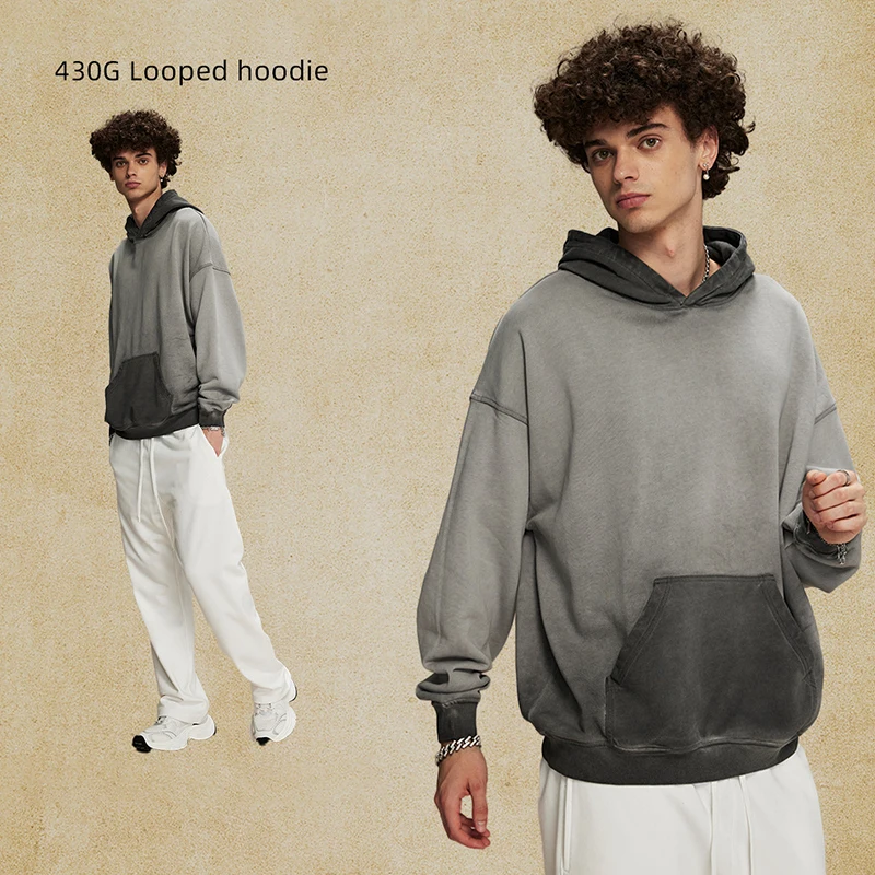 LUZHEN 2025 New Color Contrast Kangaroo Pockets Design Hoodies Tops Men's Fashion Original Loose Long Sleeve Sweatshirt LZ8445