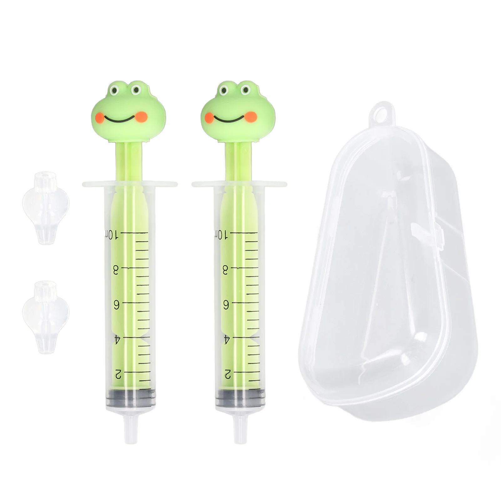 2pcs Baby Nasal Irrigator Cartoon Shaped Syringe Type Silicone Infant Nose Cleaner Rinsing Device