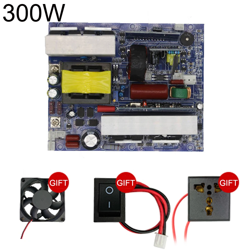 12V/24V/48V/60V Input To 220V Output 300W Inverter Module Pure Sine Wave Inverter Motherboard Overload/Short-circuit Protection