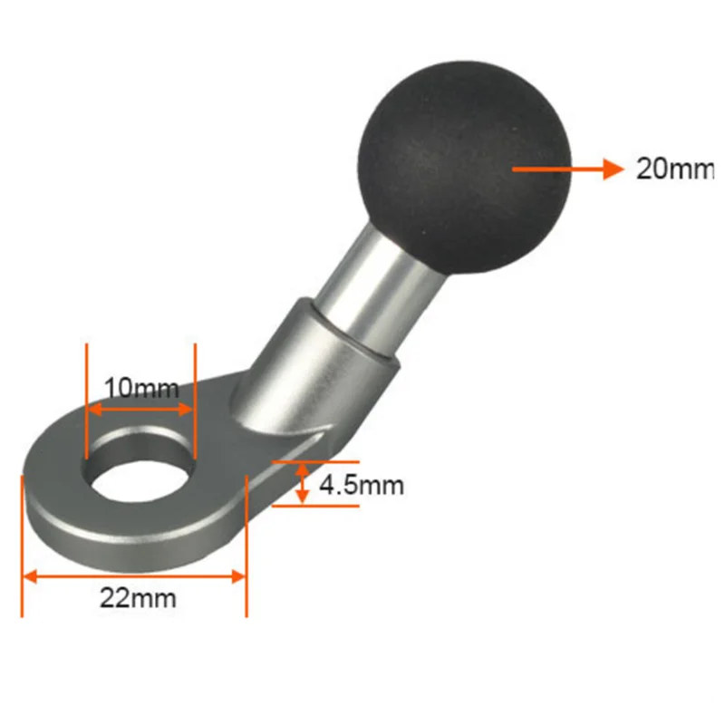 20mm Ball Head Bracket Extension Base Motorcycle Rearview Mirror  Accessories Support 8-10mm Screw Fixation