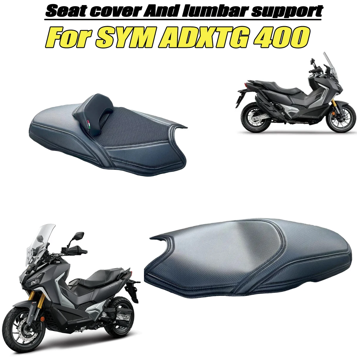 Fit For SYM ADXTG 400 ADXTG400 Motorcycle upgrade seat cover lumbar support passenger backrest integrated surround height pad