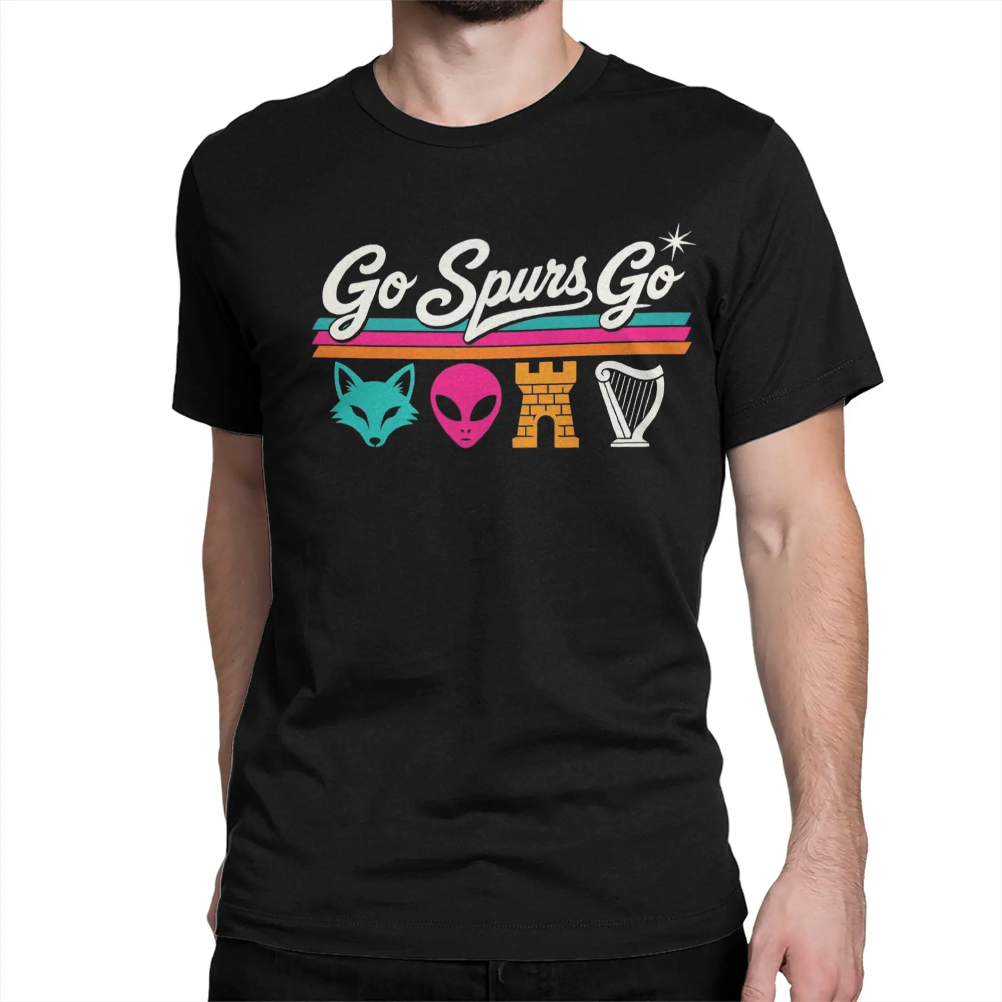 Go Spurs Go Basketball Season Game Day  Graphic Printing T Shirt Men Women  Cotton  Tee Shirt Clothing