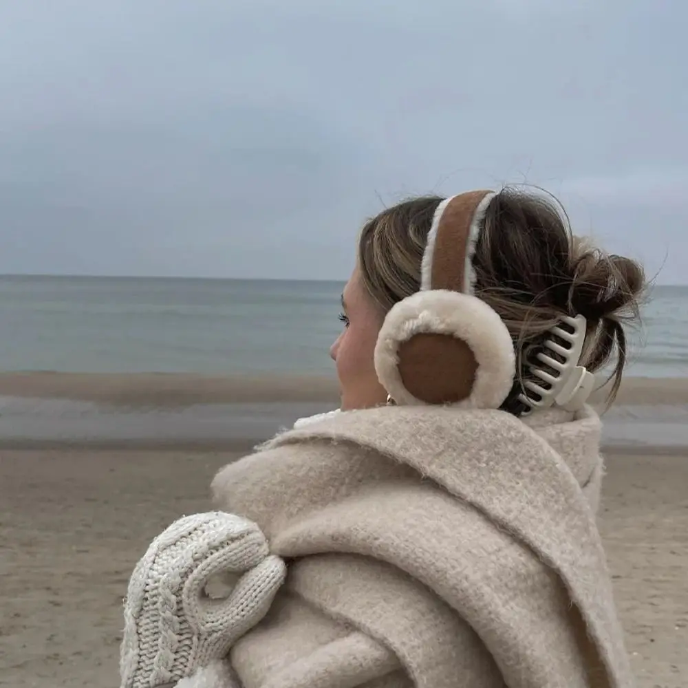 Orejeras de felpa para hombres y mujeres, cubierta de oreja plegable, orejeras cálidas, protección contra el frío al aire libre, moda de invierno