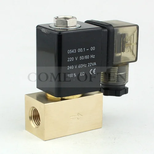 Imagen 2 del producto Válvula Solenoide de alta presión de aire Watter de 80bar, 2 vías, 1/4 3/8 1/2 BSP, 12V, 24V CC, AC220V, válvula de latón de acción directa normalmente cerrada