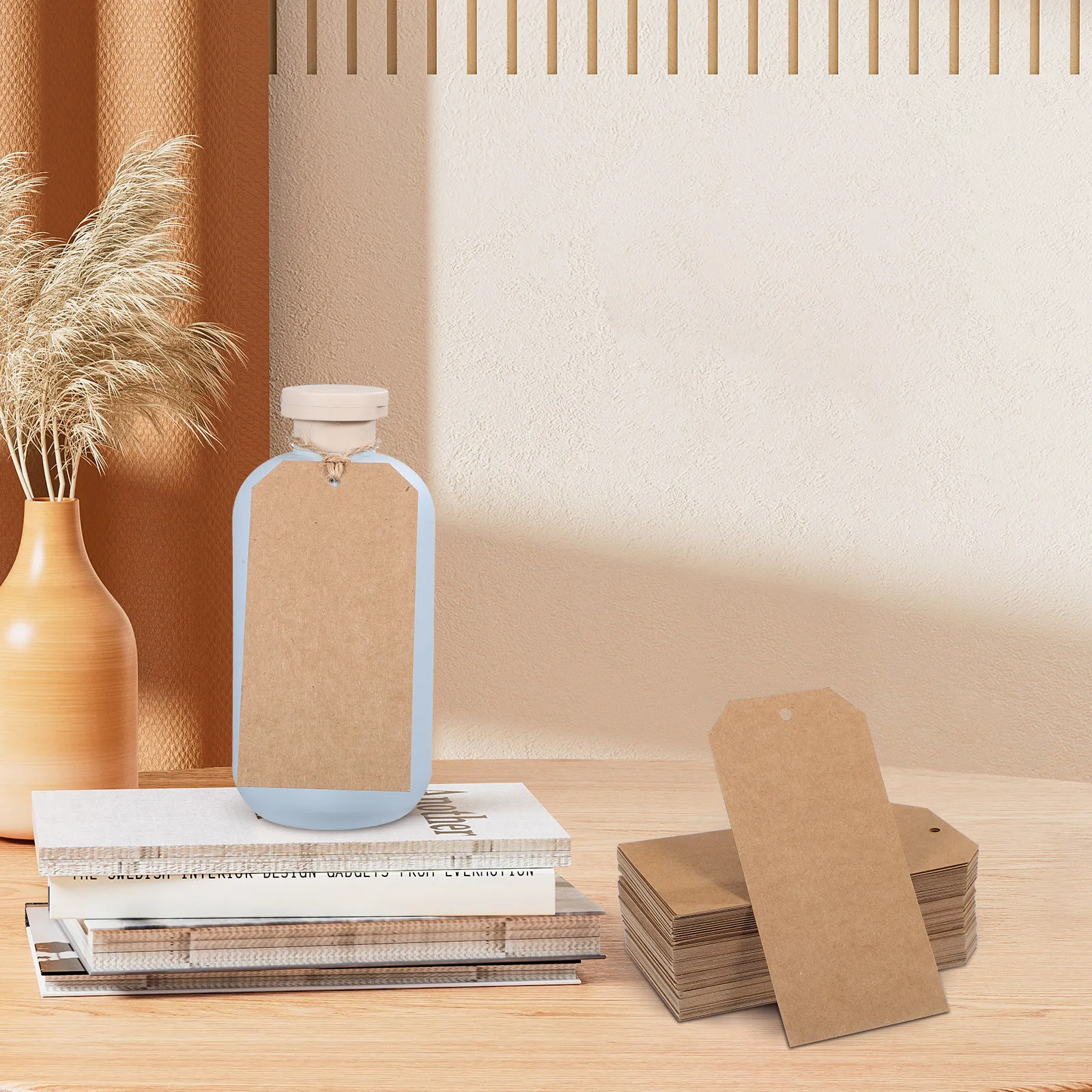 

200Pcs Kraft Paper Clothing Tags Strong Wire Labels for Shipping Inventory Labeling DIY Craft Tags with Durable Twine