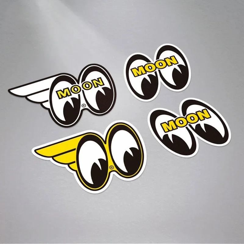 Car Stickers for Cartoon Moon Equipment Speed Shop Eyes Automotive Truck Oil Tank Decal Motor Bike Helmet Decal Tape