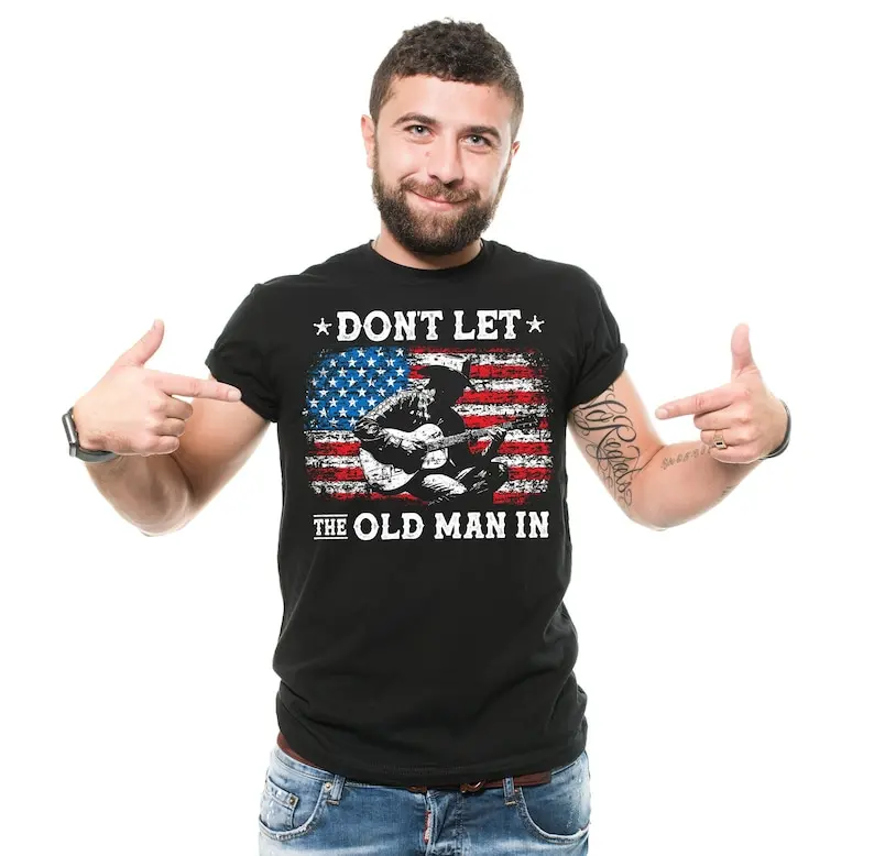 

Hombres No dejes que el viejo con camisa Camiseta Guitarrista camisas de guitarra usa camisetas patrióticas camisas de moda cami