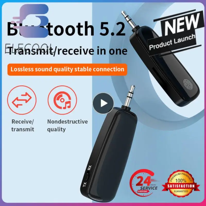 New bluetooth-compatible 5.2 Receiver Transmitter Adapter 3.5mm Jack AUX Car Stereo Hands-free Call TF Card Audio Player For Car