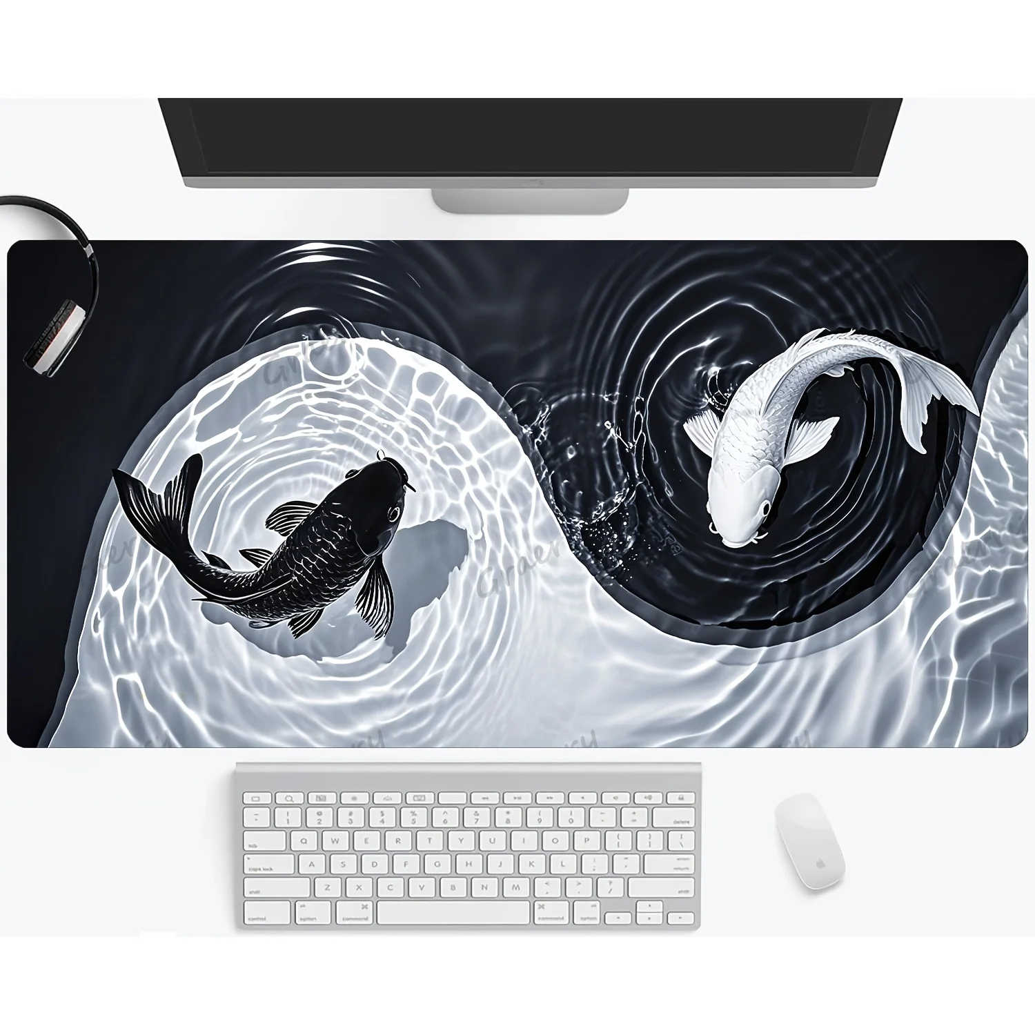 

Fish Water Wave large game mouse pad desktop pad seam anti-slip rubber suitable for office and home use, high quality