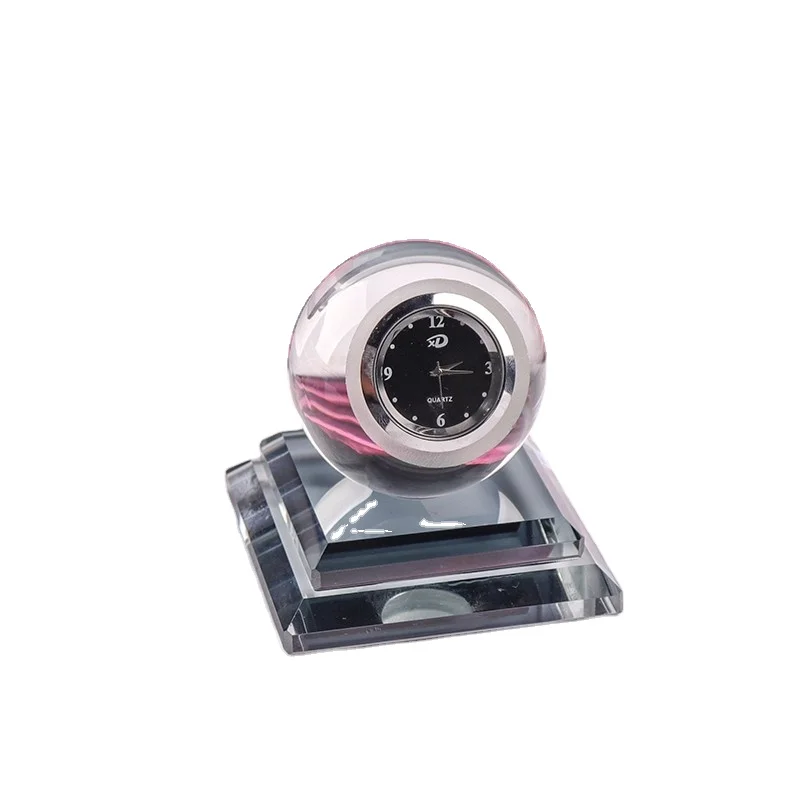 2023 High Quality Fashion 60mm Crystal Smart Clock Souvenir Gifts Car Decoration Table Clock Crystal Special Clock