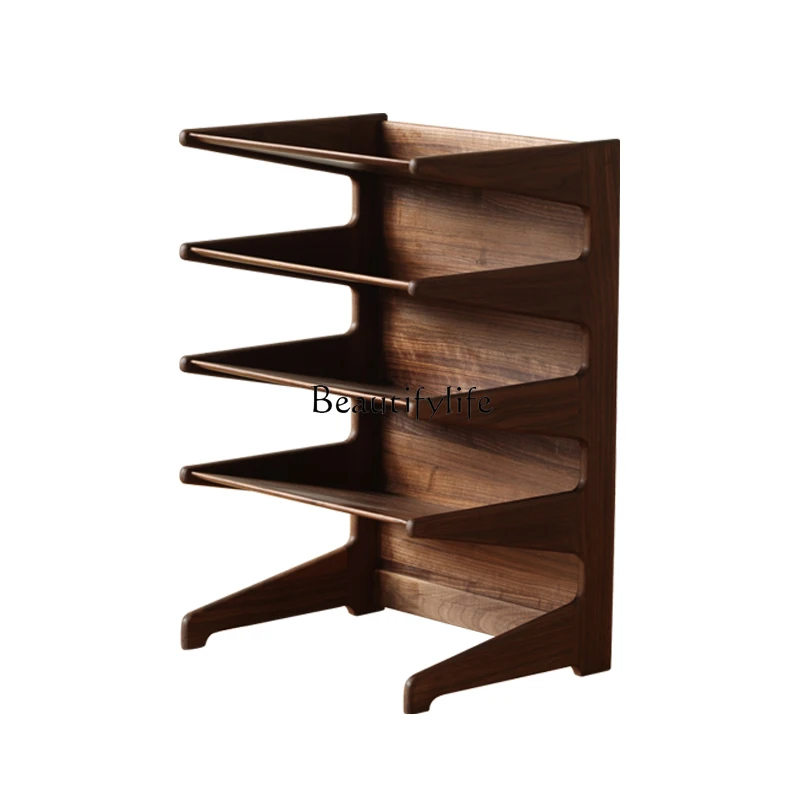 

Solid wood simple retro floor storage bookshelf