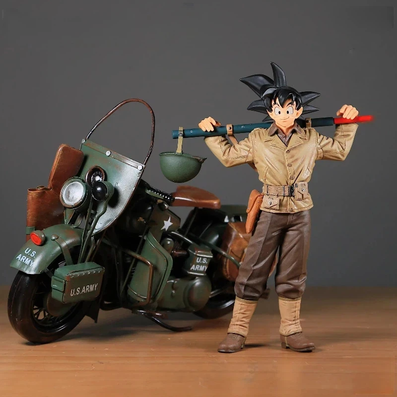 

Портативная модель Bandai Dragon Ball Wukong в военной форме с картой и моделью мотоцикла армии США в подарок