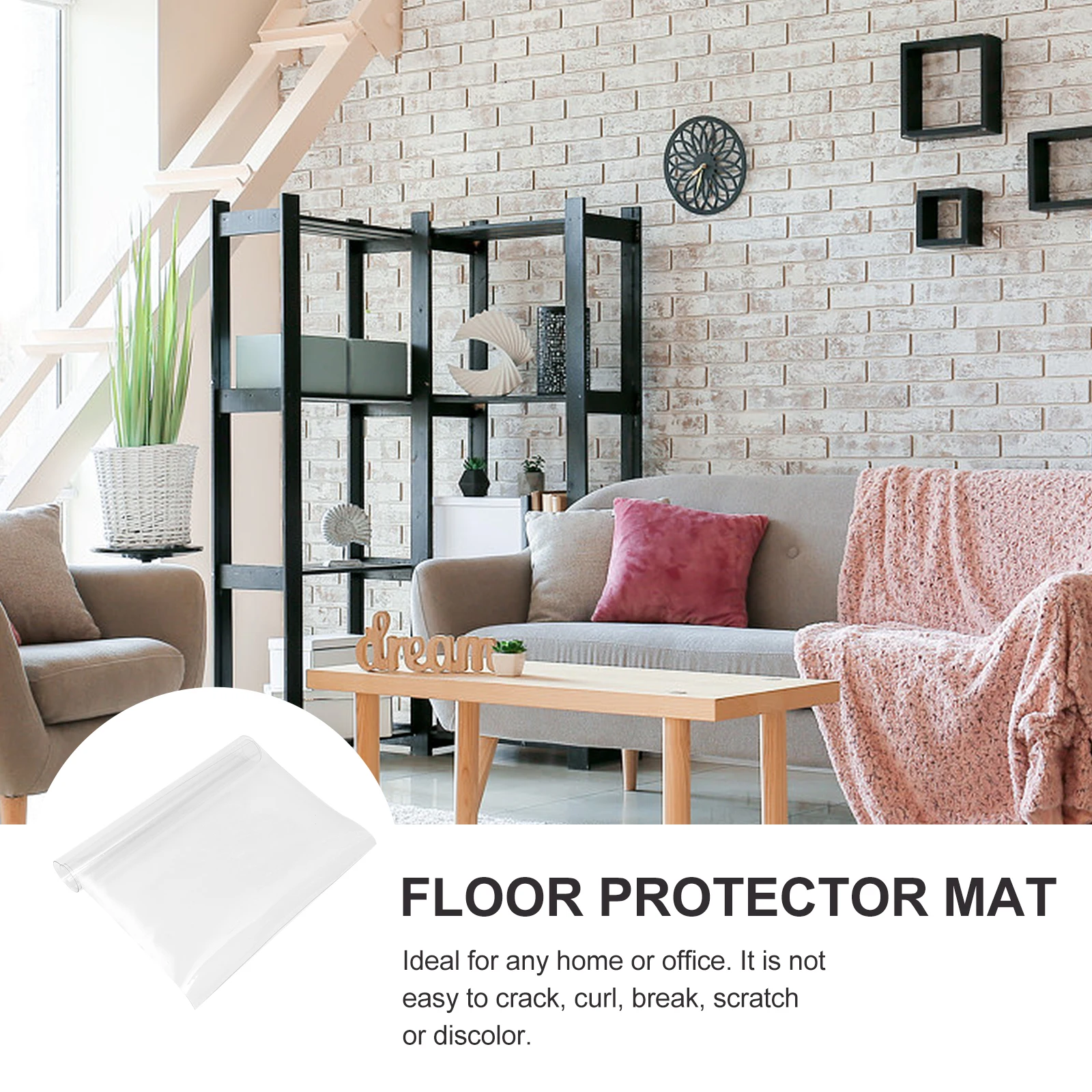 

Transparent PVC Waterproof Non Slip Floor Protector Mat Chair Mat Thick Rugs Clear Ground Protector Cushion Home
