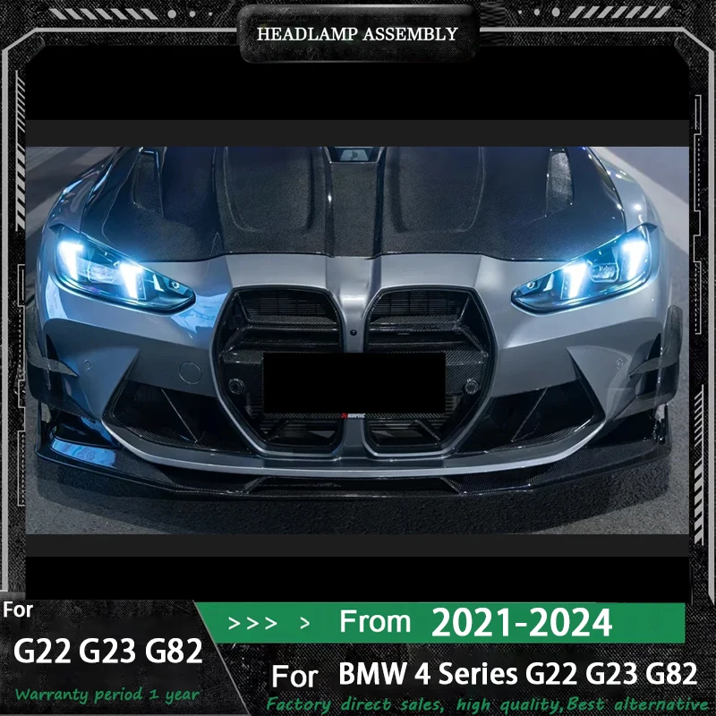 

Car Lights for BMW G82 4 series G22 LED Headlight 2021-2024 Head Lamp DRL Turn Signal High Beam Fangs Style Projector Lens