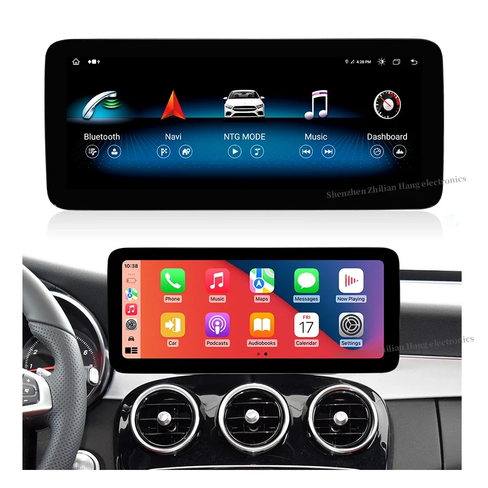 12,3-дюймовый экран Android 13 AUTO Car Carplay для Mercedes Benz C Class W204 W205 NTG5.0 2015-2018 Автомобильное GPS-радио FB BT 4G