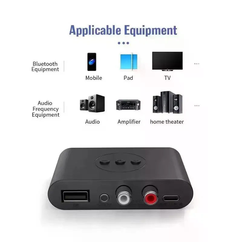 Bluetooth 5.3 Receiver Transmitter U Disk 3.5mm AUX Jack Stereo Music Wireless Audio Adapter For Car Kit Speaker TV
