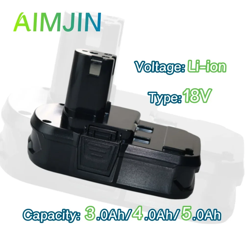 18V 3000/4000/5000mAh Li-Ion Batterie Voor RYOBI Vervangende batterij voor Accuboormachine P108 P104 P105 P102 P103