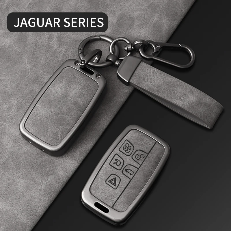 Leder-Autoschlüsselhülle für Land Rover Range Rover Sport Evoque Freelander Velar Discovery 4 Jaguar XE XJ XF Guitar – Detail 6