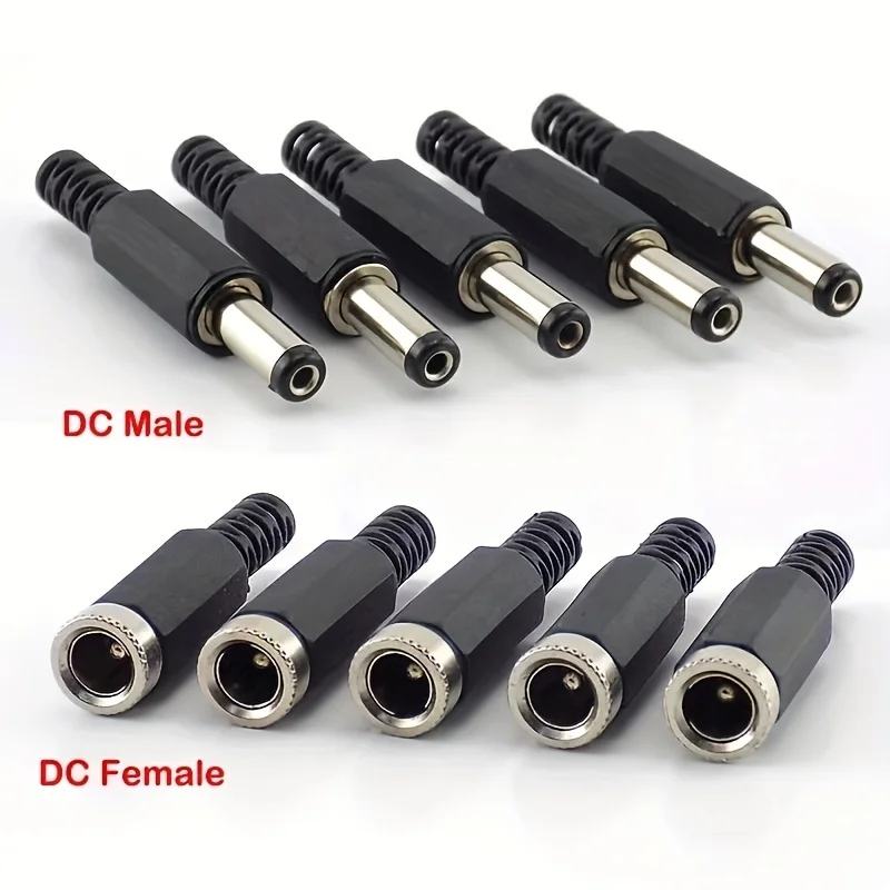 5Pair/10 Pairs DC Power Plug 5.5x2.1mm Socket Welding Connector 5.5 * 2.1 Male/Female Electrical Sockett