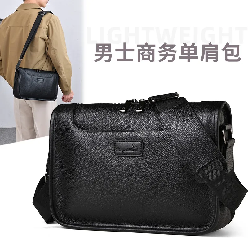 

Genuine Leather Men's oulder Bag Casual Busin Crossbody Bag Top Layer Cowhide New 2025 for Youth bolsos mujer mochila SAC
