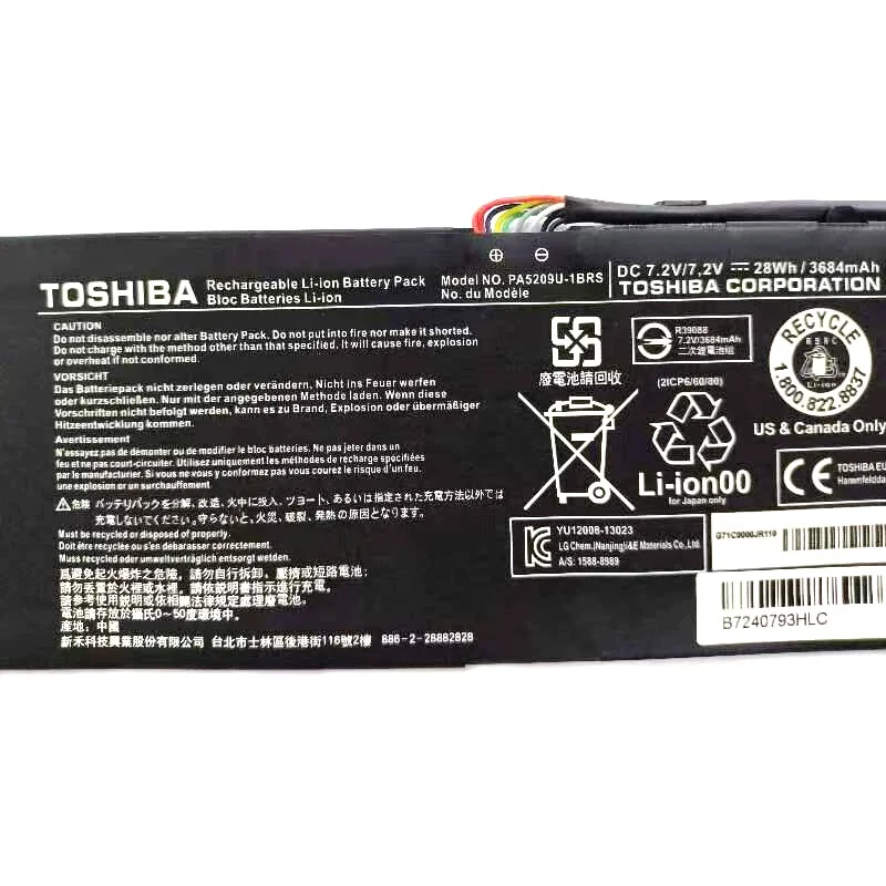 Authentic PA5209U-1BRS Battery Suitable for Toshiba Satellite L12-C-101 L15W-B1208X L10W-C