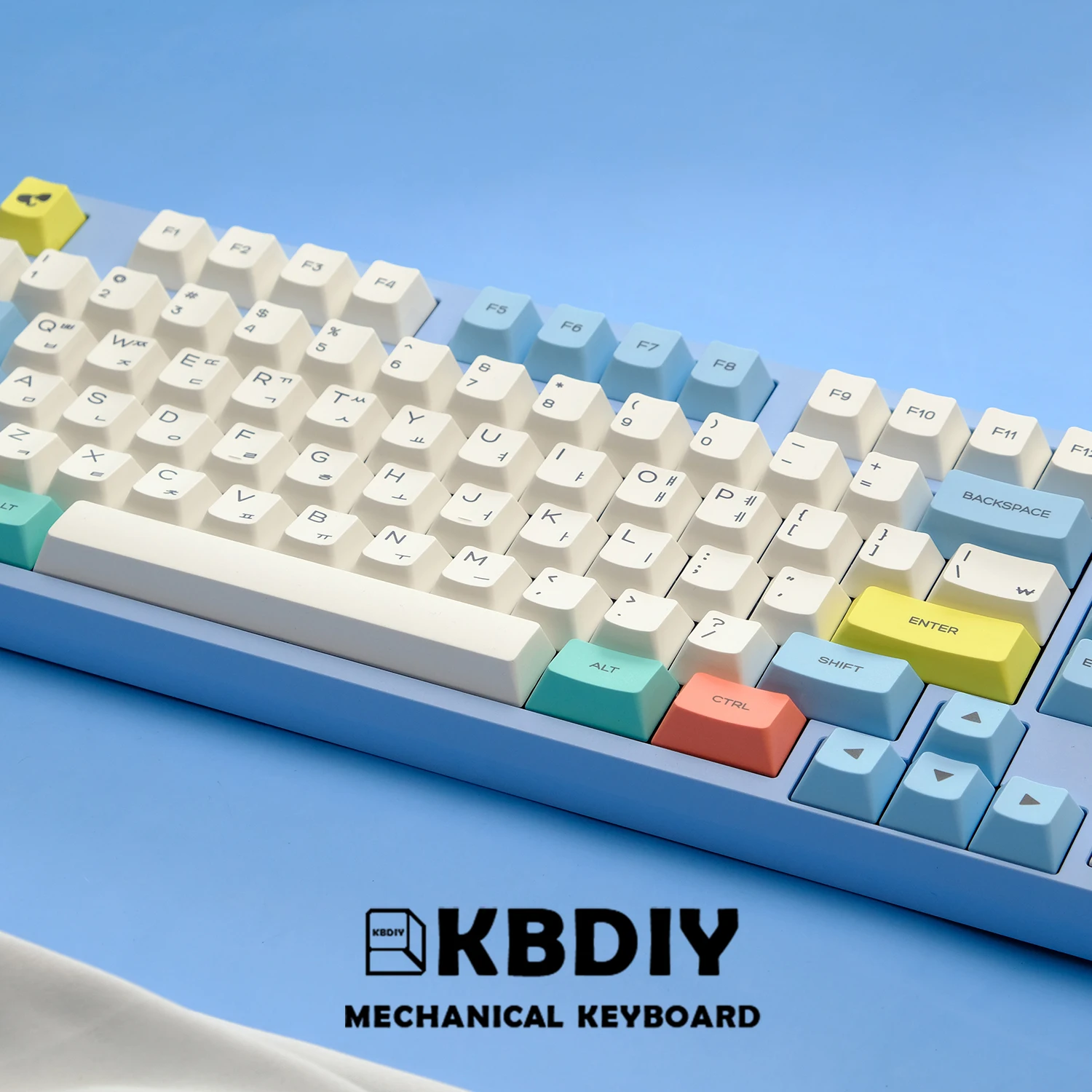 KBDiy Cherry Profile PBT-Tastenkappen, koreanische japanische Tastenkappe, Pastellkreide-Thema, MX-Schalter für mechanische Tastatur, KIT ISO 7U, 144 Tasten – Detail 17
