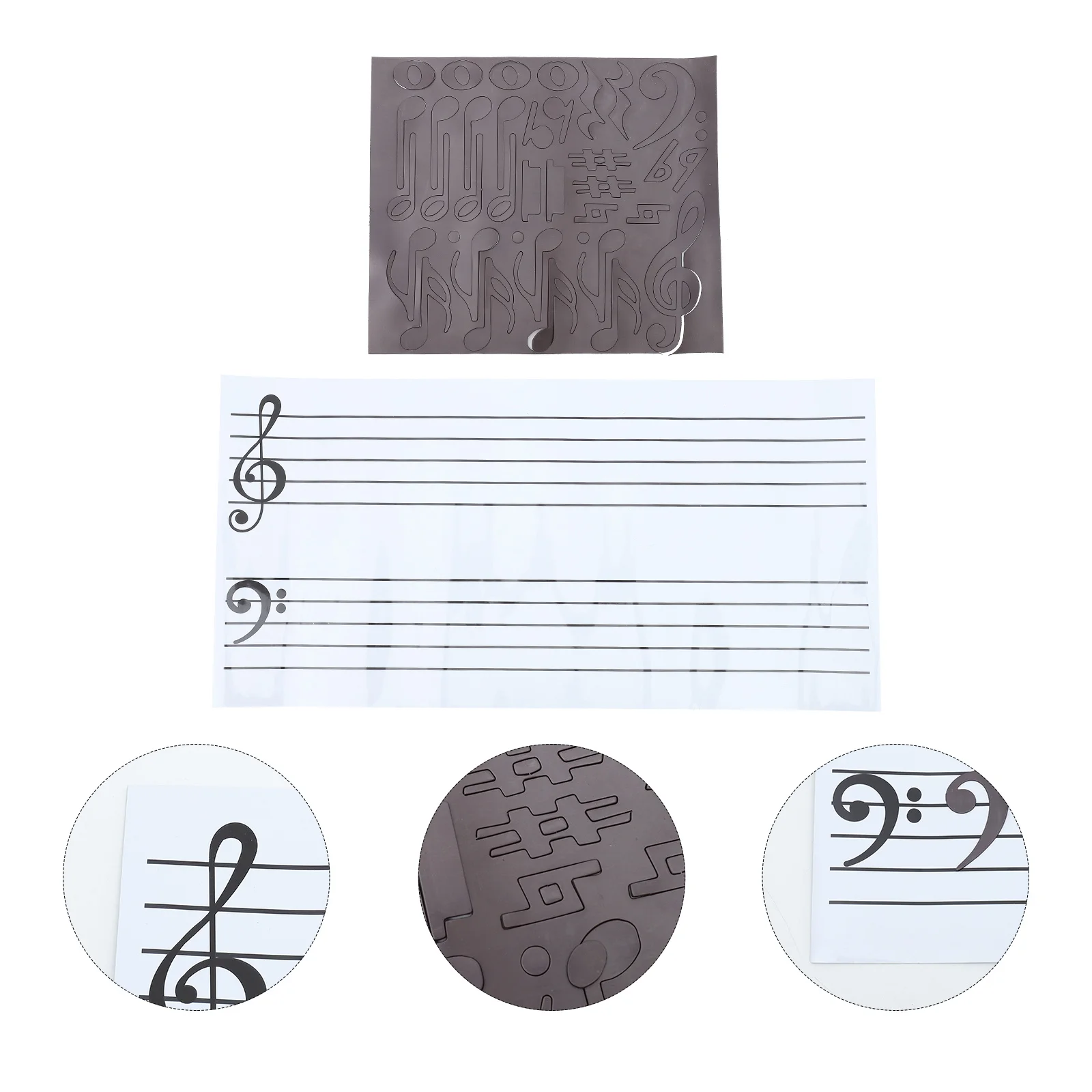 

1Set Magnetic Note Whiteboard PVC Material Music Teaching Exercise Writable Board for Beginners Magnetic Note Whiteboard