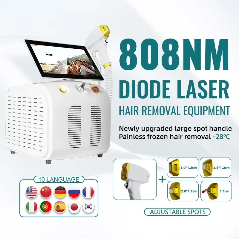 

2024 New Diode Laser hair remove 755 808 1064nm Cooling Painless Laser Epilator Professional Hair Removal machine CE certified