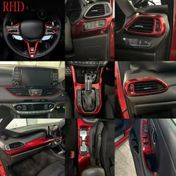 RHD Red Interior Dashboard Central Console Gear Shift Window Button Air Vent Cover For Hyundai i30 N 2018-2023