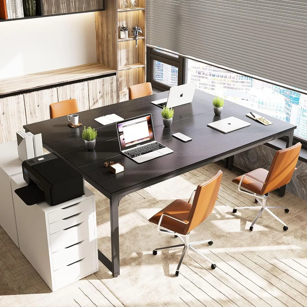 71 Inch Computer Desk Simple Style Desk for Home Office Melamine Veneer Tabletop Is Waterproof ,heat-resistant and Dust Free