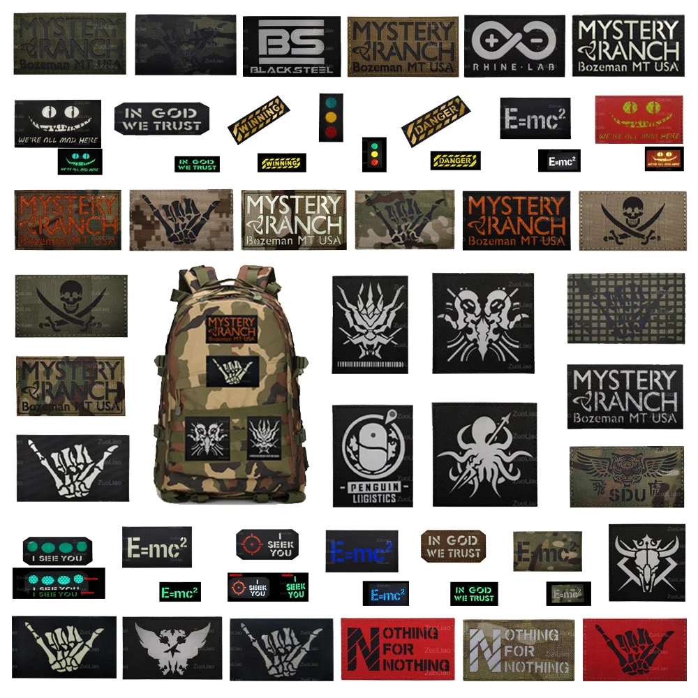 New NOTHING FOR NOTHING Reflective Tomorrow's Ark  Skull Finger Armband Luminous Bag Pasture Backpack Patches for Clothing