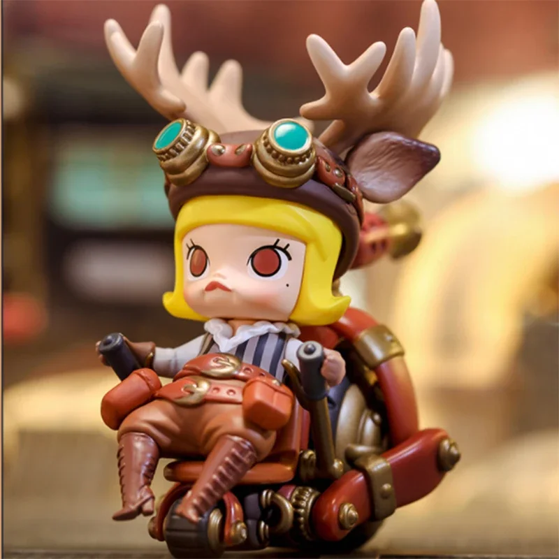 POP MART Molly Steampunk Animal Locomotive Series Blind Box Action Figure Guess Bag Ornament Figurines Home Decor Dolls Cute Toy