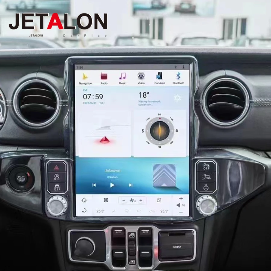 

Для Jeep Wrangler JL 2021Tesla Style мультимедийный автомобильный радиоприемник Bluetooth Carplay все в одном автомобильный экран Аудио Интеллектуальная система