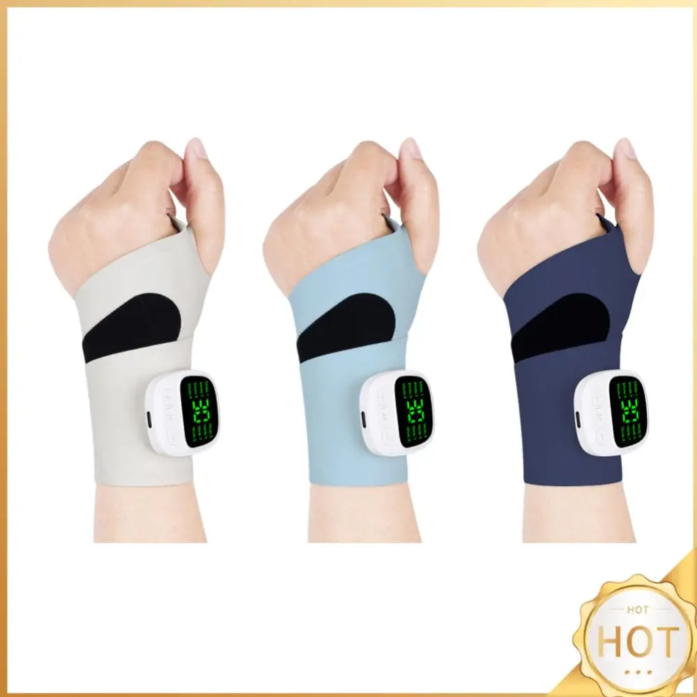 

Электрический массажер для запястий, 8 режимов, 30 уровней, беспроводной массажер для рук, регулируемая длина, защита запястья EMS для ежедневного и спорта